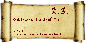 Kubiczky Bottyán névjegykártya